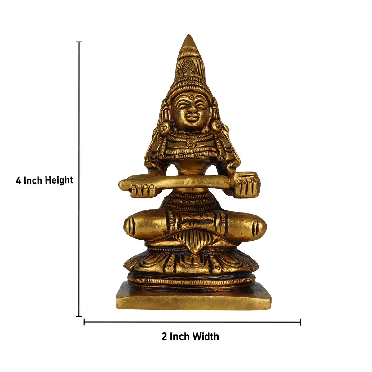 Annapurna Devi Murti - 4 Inches | Antique Brass Statue/ Annapoorani Idol for Pooja/ 340 Gms Approx - Image 6