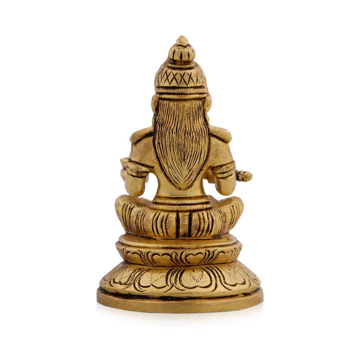 Annapurna Devi Murti - 4 x 2.5 Inches | Antique Brass Statue/ Annapoorani Idol for Pooja/ 500 Gms Approx - Image 4