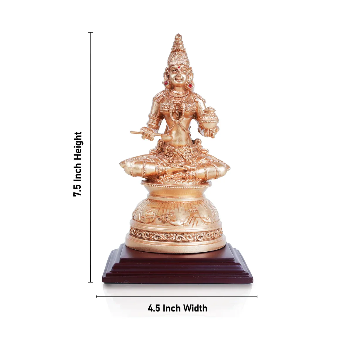 Annapurna Devi Murti - 7.5 x 4.5 Inches | Resin Statue/ Annapoorani Idol for Pooja - Image 5