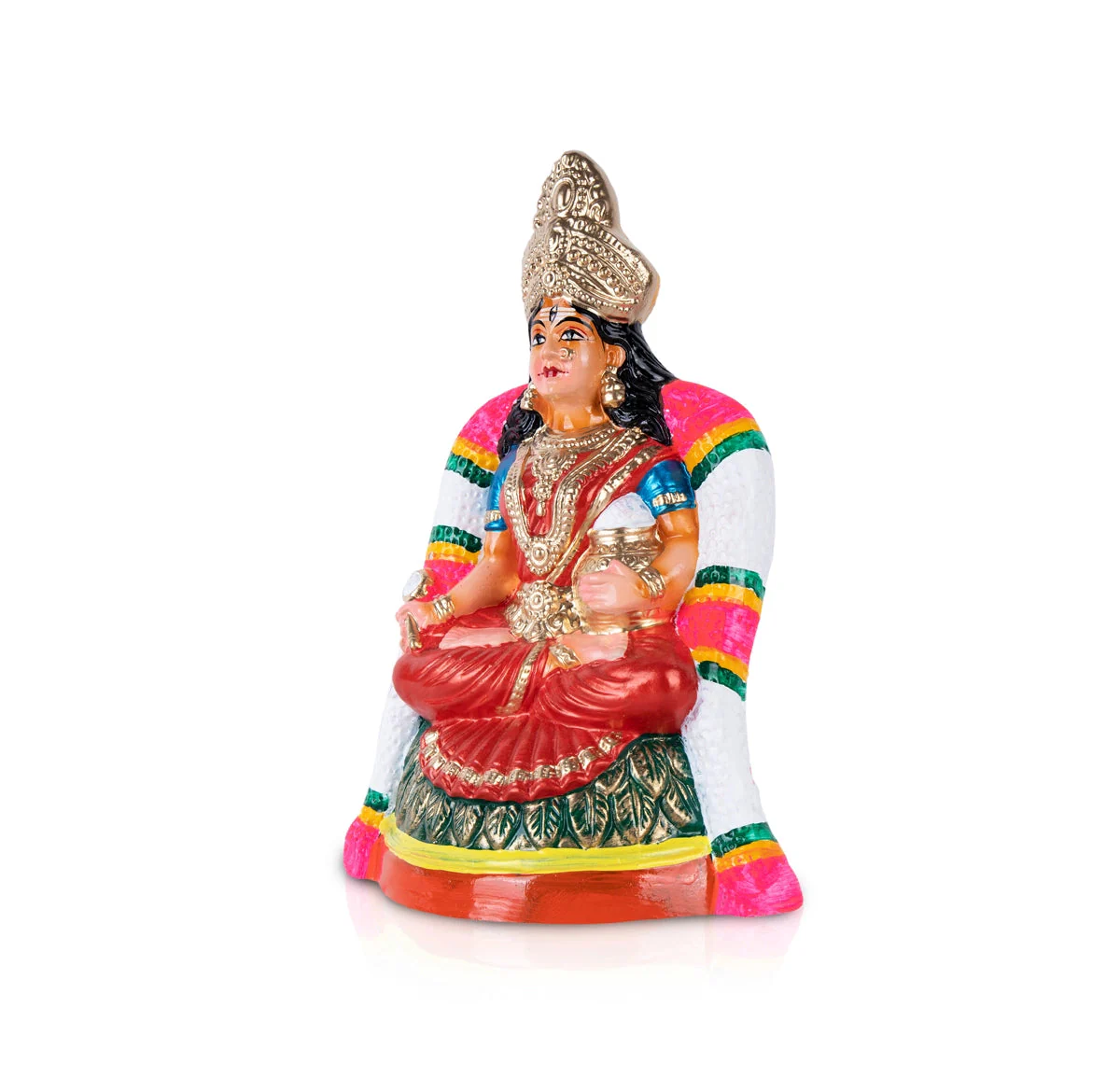 Annapurna Devi Paper Mache Golu Bommai - 10.5 X 7 Inches | Giri Golu Doll/ Navaratri Gombe/ Navratri Decor - Image 2
