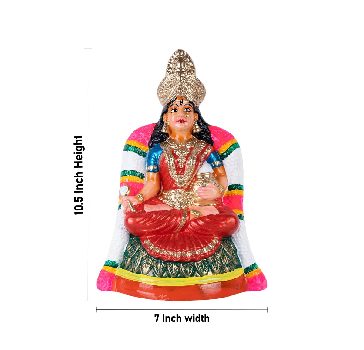 Annapurna Devi Paper Mache Golu Bommai - 10.5 X 7 Inches | Giri Golu Doll/ Navaratri Gombe/ Navratri Decor - Image 4