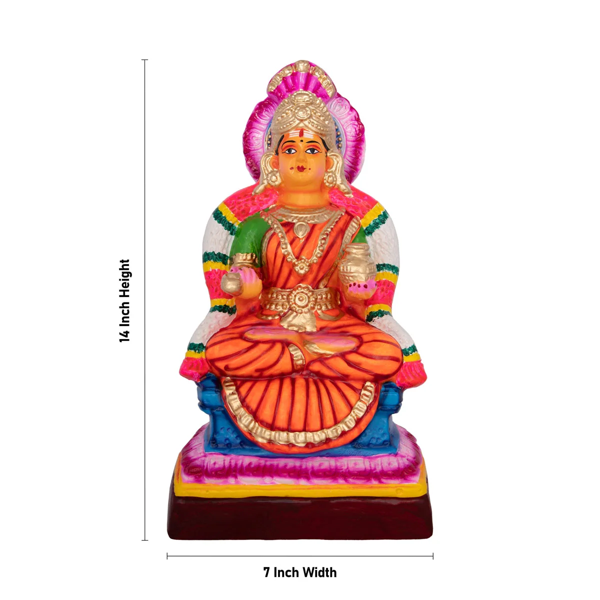 Annapurna Devi Paper Mache Golu Bommai - 14 X 7 Inches | Navaratri Gombe/ Navratri Decor/ Giri Golu Doll - Image 5