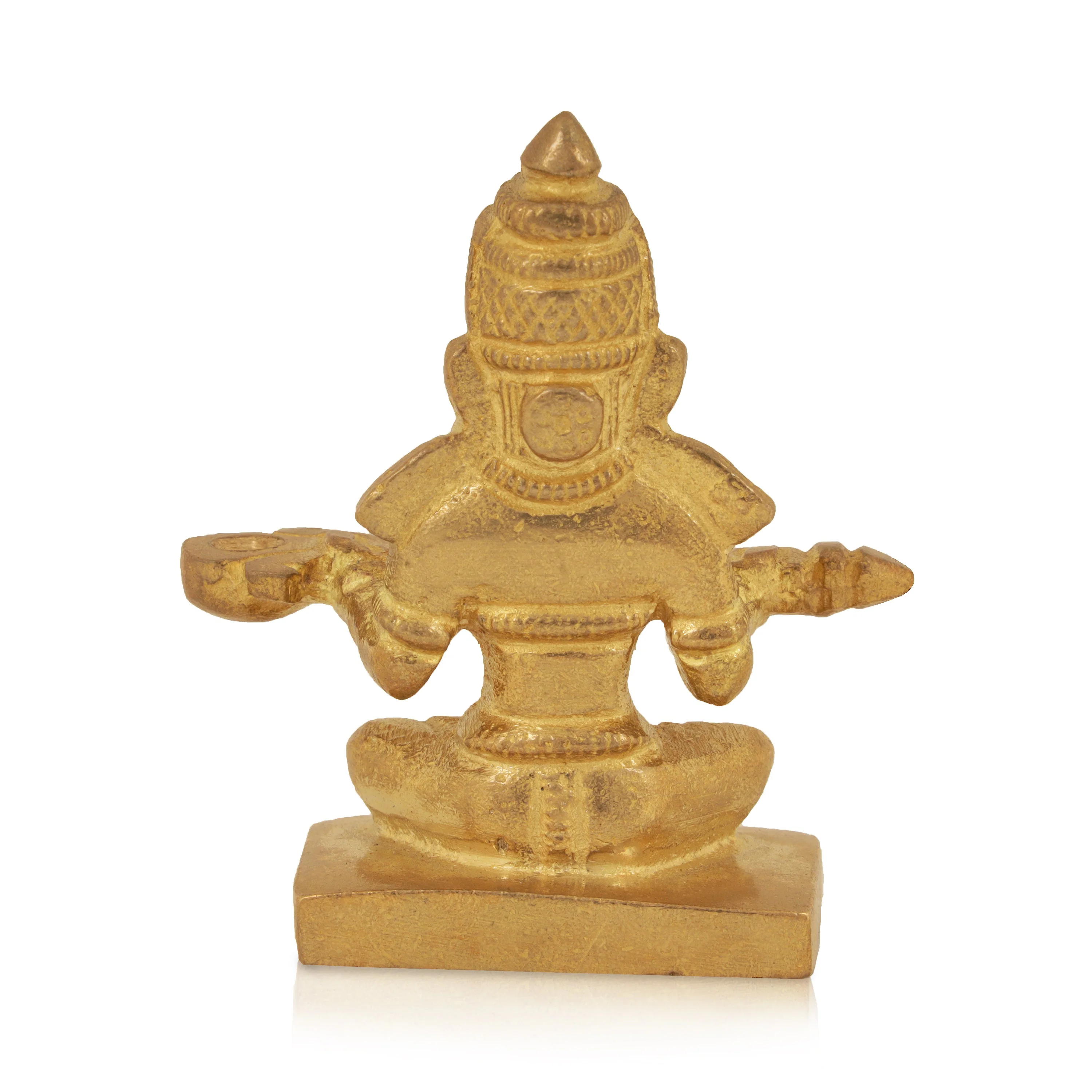 Annapurna Devi Sitting On Base - 2.5 x 2.5 Inches | Brass Idol/ Annapoorani Statue/ Annapurna Murti for Pooja - Image 4