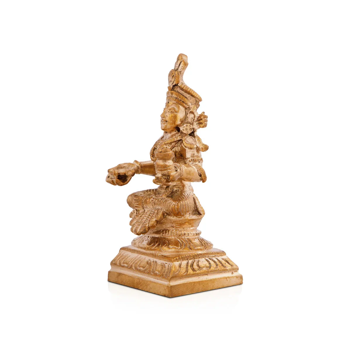 Annapurna Devi Sitting On Base - 2.75 x 1.75 Inches | Panchaloha Idol/ Annapoorani Statue for Pooja - Image 2
