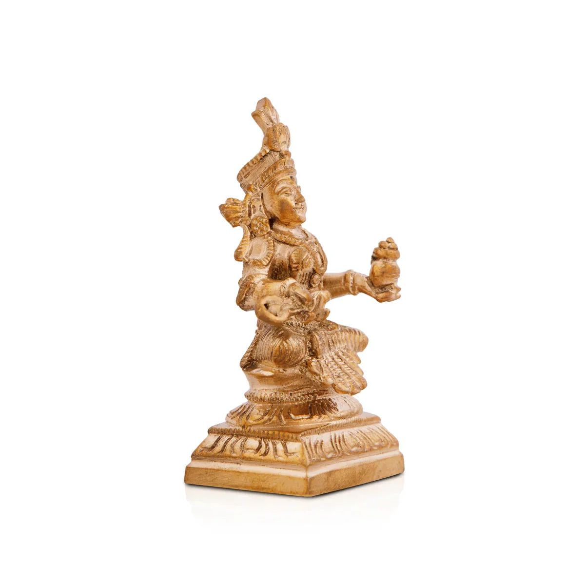 Annapurna Devi Sitting On Base - 2.75 x 1.75 Inches | Panchaloha Idol/ Annapoorani Statue for Pooja - Image 3