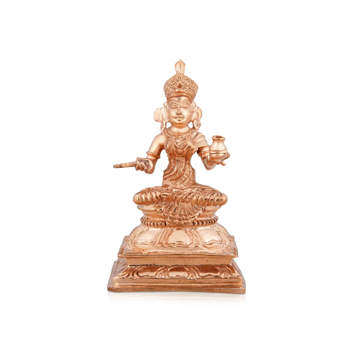 Annapurna Devi Sitting On Base - 3.5 X 2 Inches | Panchaloha Statue/ Annapoorani Statue For Worship & Pooja