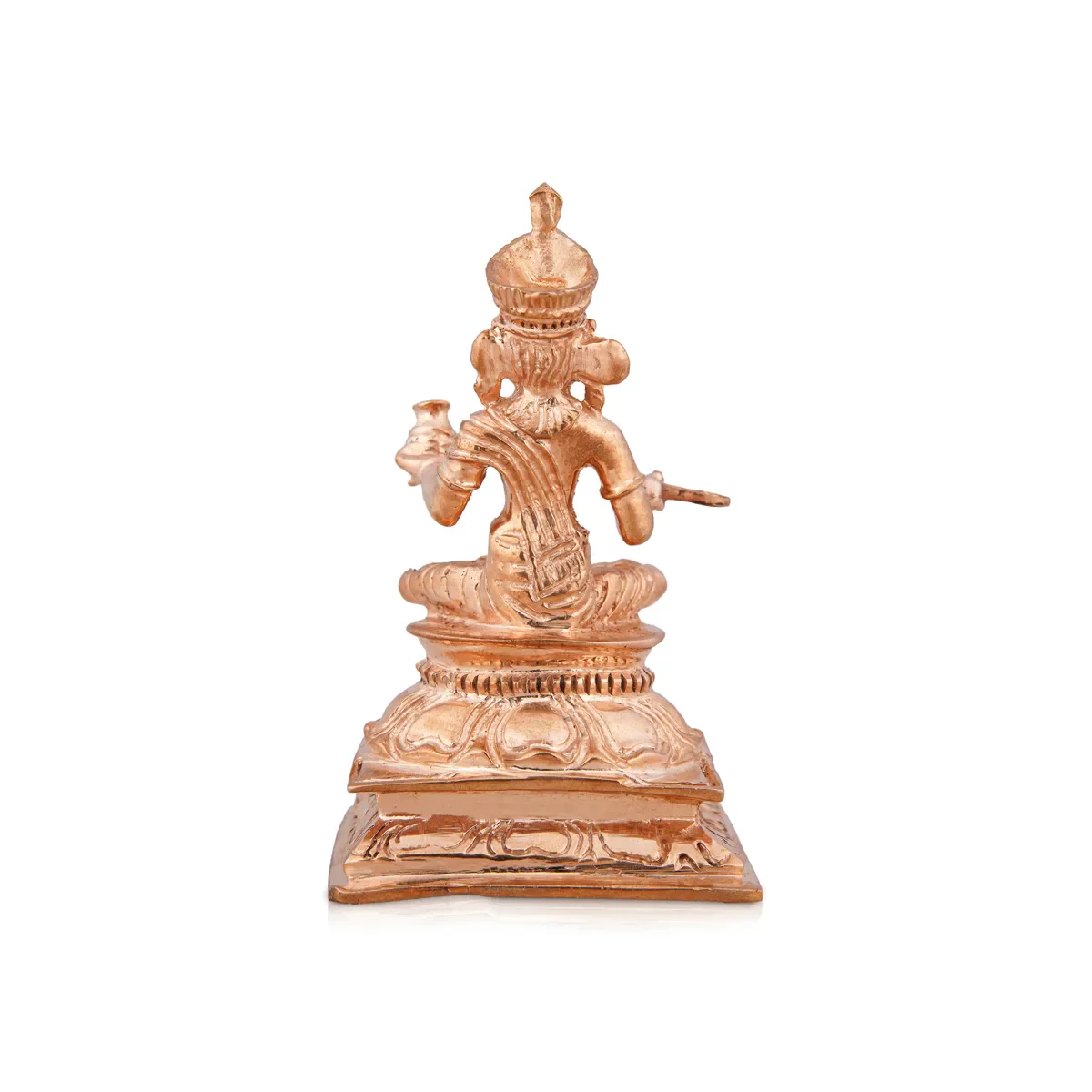 Annapurna Devi Sitting On Base - 3.5 X 2 Inches | Panchaloha Statue/ Annapoorani Statue For Worship & Pooja - Image 5