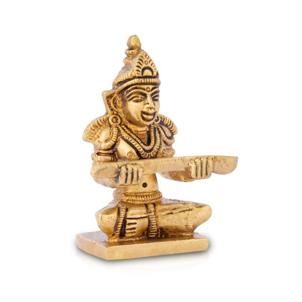 Annapurna Devi Sitting On Base - 3 x 2.25 Inches | Antique Brass Idol/ Annapoorani Statue for Pooja - Image 4