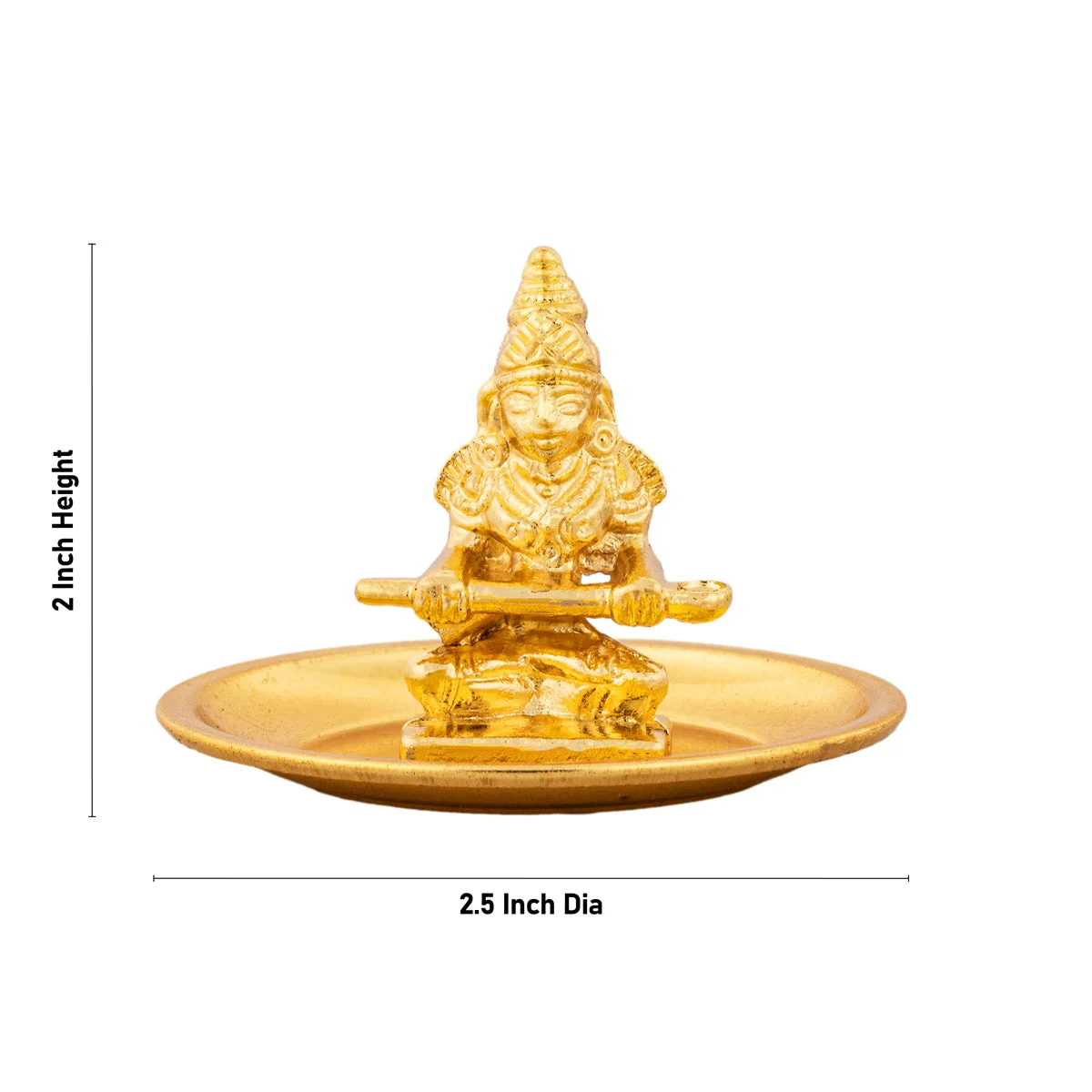 Annapurna Devi With Gold Polish Plate - 2 x 2.5 Inches | Metal Annapoorani Statue for Pooja - Image 4