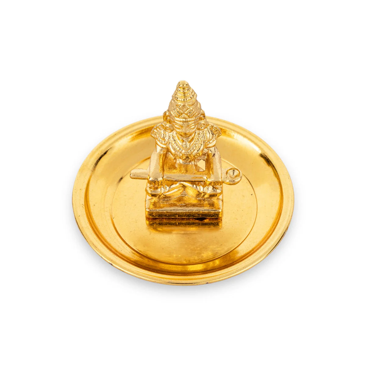 Annapurna Devi With Gold Polish Plate - 2 x 2.5 Inches | Metal Annapoorani Statue for Pooja - Image 5