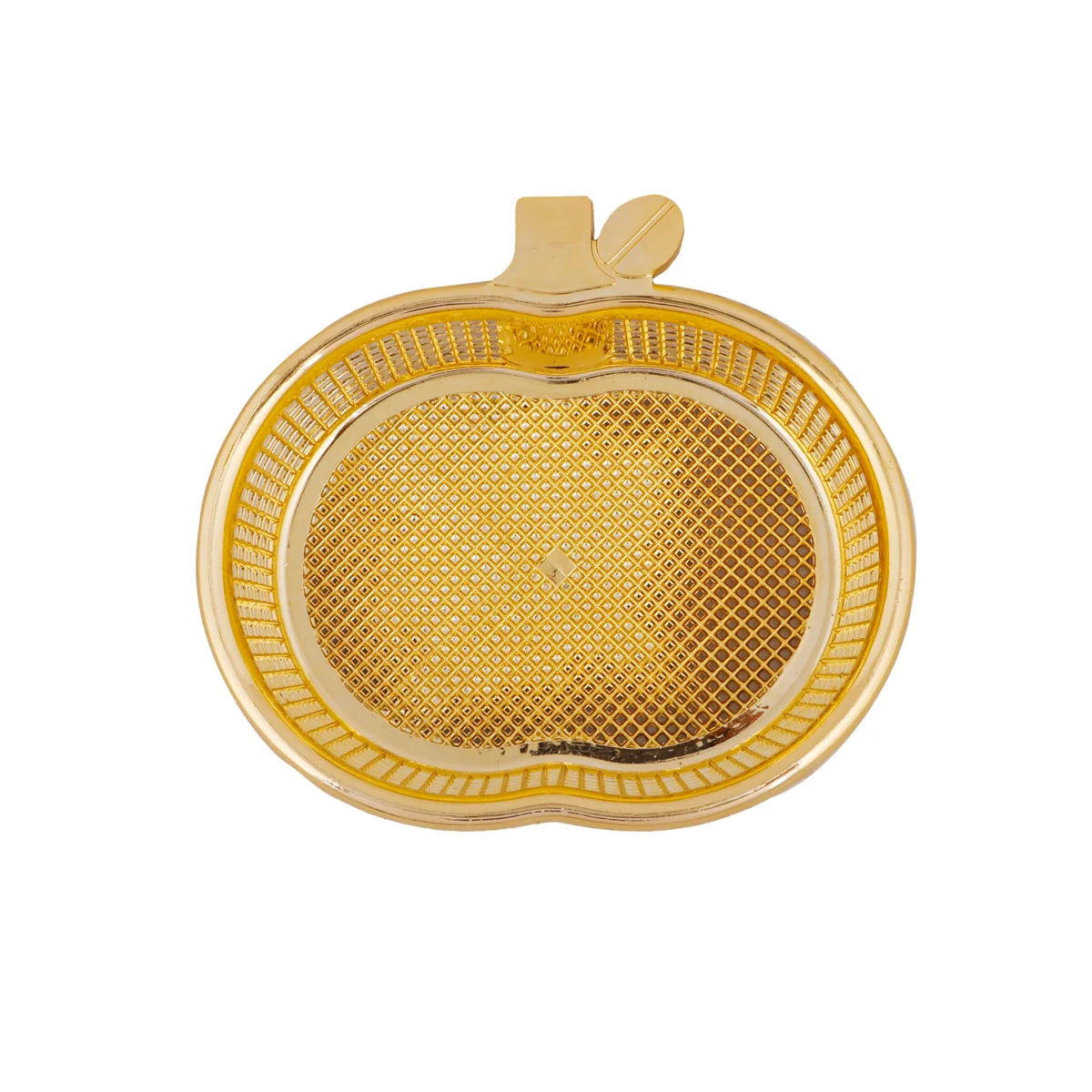 Artificial Basket - 1.5 x 7 Inches | Apple Shape Tray/ Gold & Silver Colour Storage Basket for Home - Image 2