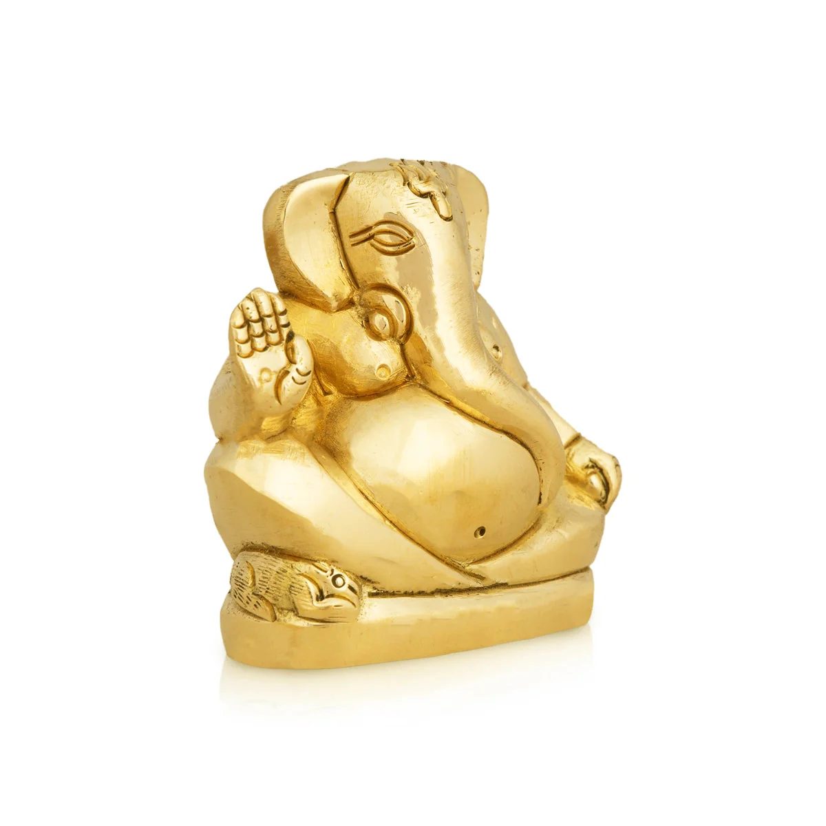 Appu Ganesh Murti With Base - 2 X 2.25 Inches | Vinayaka Statue/ Brass Idol/ Ganpati Murti For Worship - Image 2