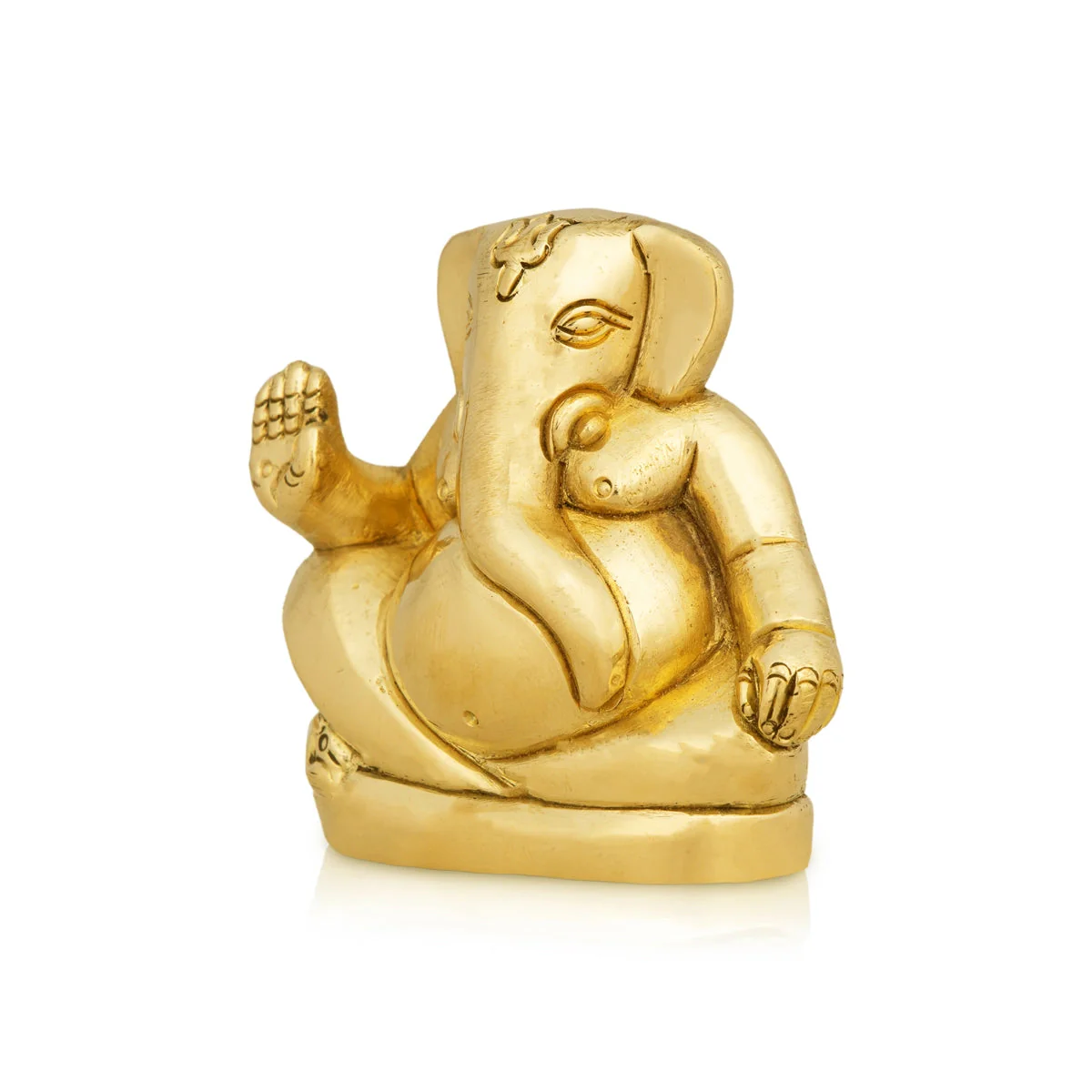 Appu Ganesh Murti With Base - 2 X 2.25 Inches | Vinayaka Statue/ Brass Idol/ Ganpati Murti For Worship - Image 3
