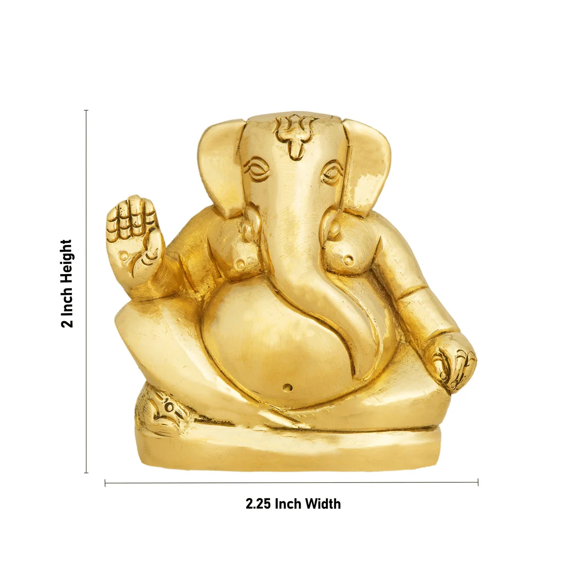 Appu Ganesh Murti With Base - 2 X 2.25 Inches | Vinayaka Statue/ Brass Idol/ Ganpati Murti For Worship - Image 4