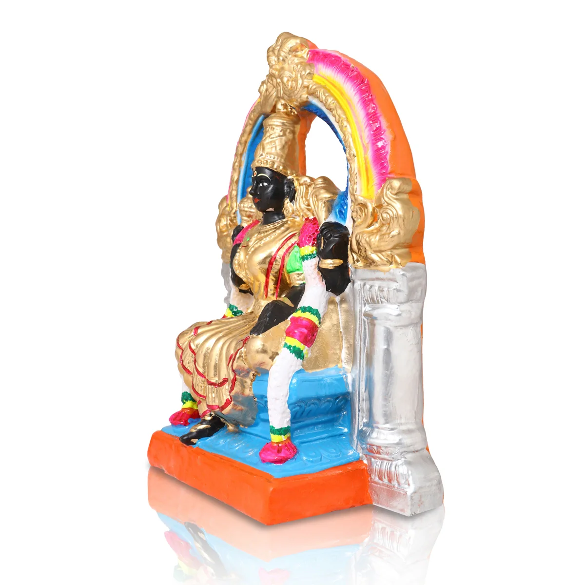 Arai Kasu Amman Clay Golu Bommai - 12 X 9 Inches | Navaratri Golu Gombe/ Giri Golu Doll/ Navratri Decor - Image 2