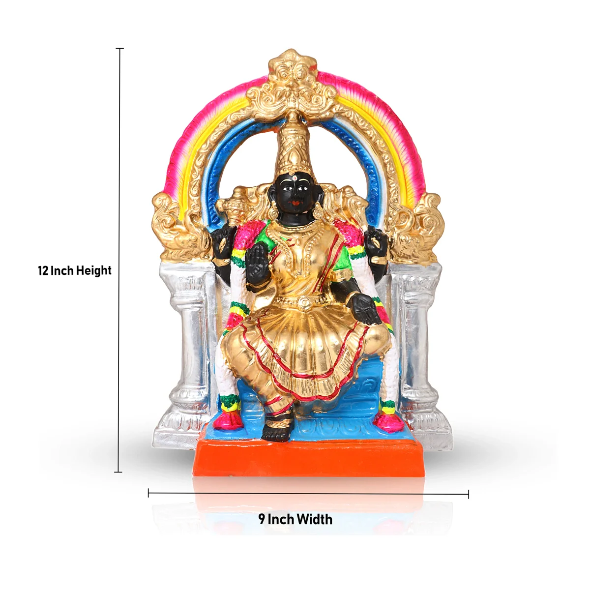 Arai Kasu Amman Clay Golu Bommai - 12 X 9 Inches | Navaratri Golu Gombe/ Giri Golu Doll/ Navratri Decor - Image 3