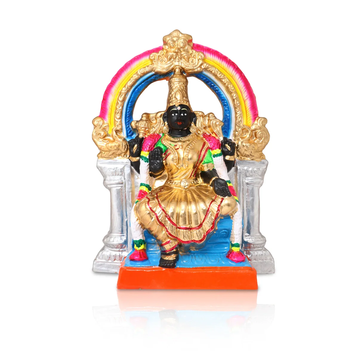 Arai Kasu Amman Clay Golu Bommai - 12 X 9 Inches | Navaratri Golu Gombe/ Giri Golu Doll/ Navratri Decor - Image 4