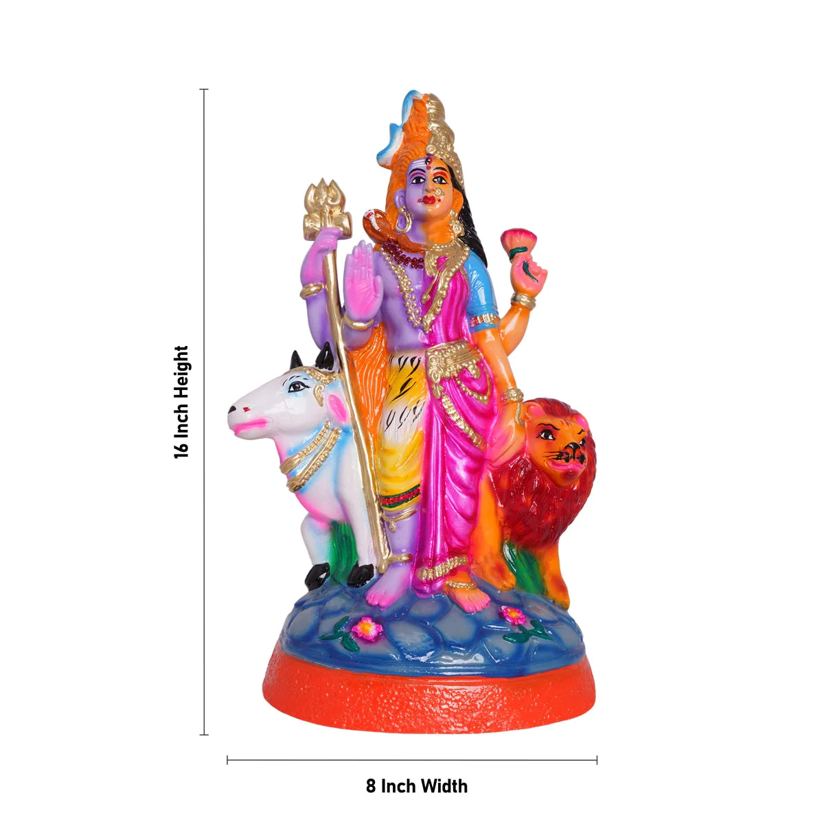 Arthanareeswarar Statue Paper Mache Golu Bommai- 16 X 8 Inches | Navaratri Gombe/Navratri Decor/ Giri Golu Doll - Image 5