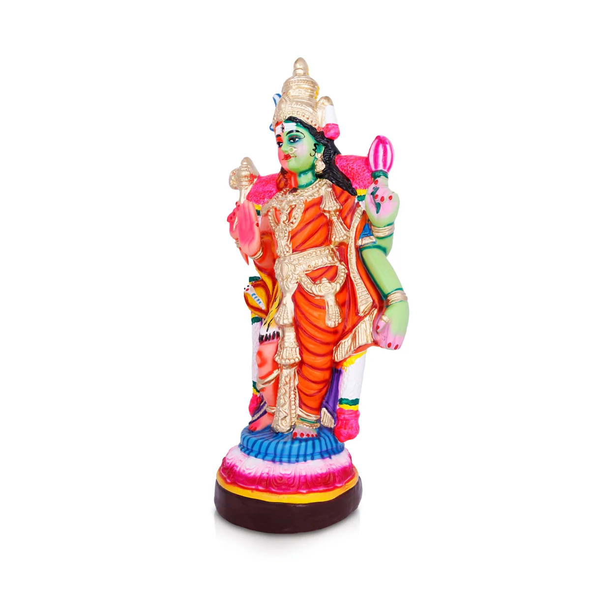 Arthanareeswarar Statue Paper Mache Golu Bommai - 21 X 8 Inches | Navaratri Golu Gombe/ Giri Golu Doll - Image 3