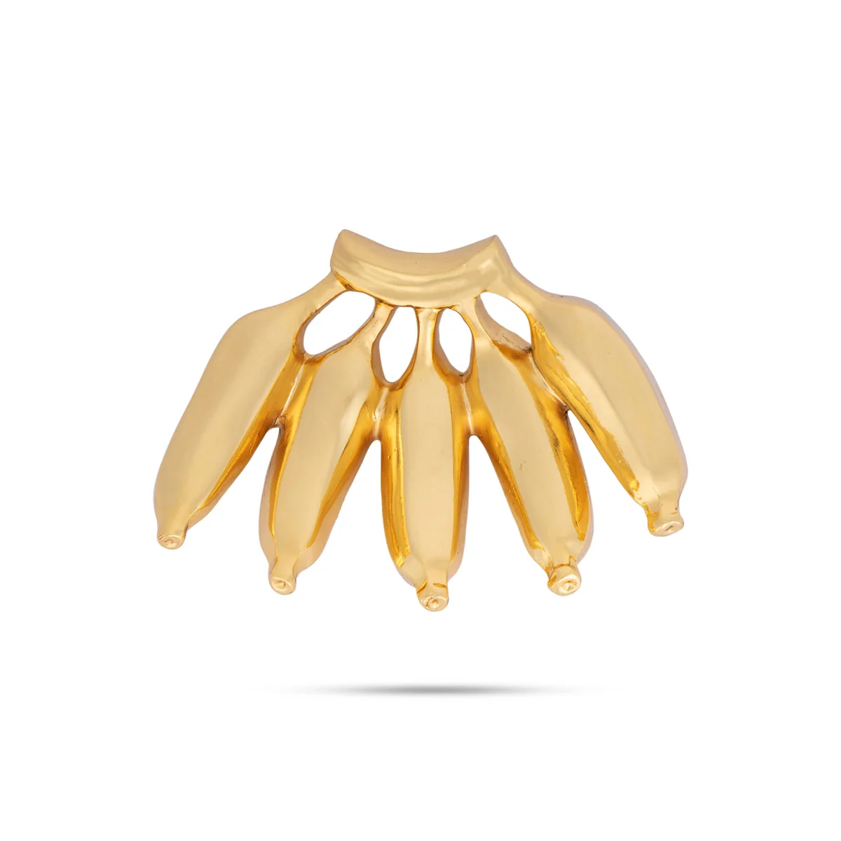 Artificial Banana - 3 x 4 Inches | Metal & Gold Polish Artificial Fruit for Home Decor