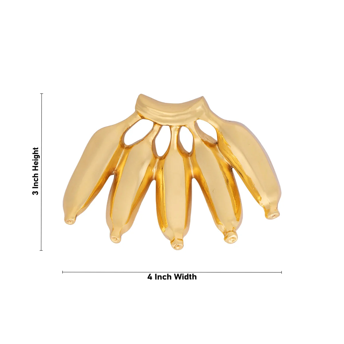 Artificial Banana - 3 x 4 Inches | Metal & Gold Polish Artificial Fruit for Home Decor - Image 2