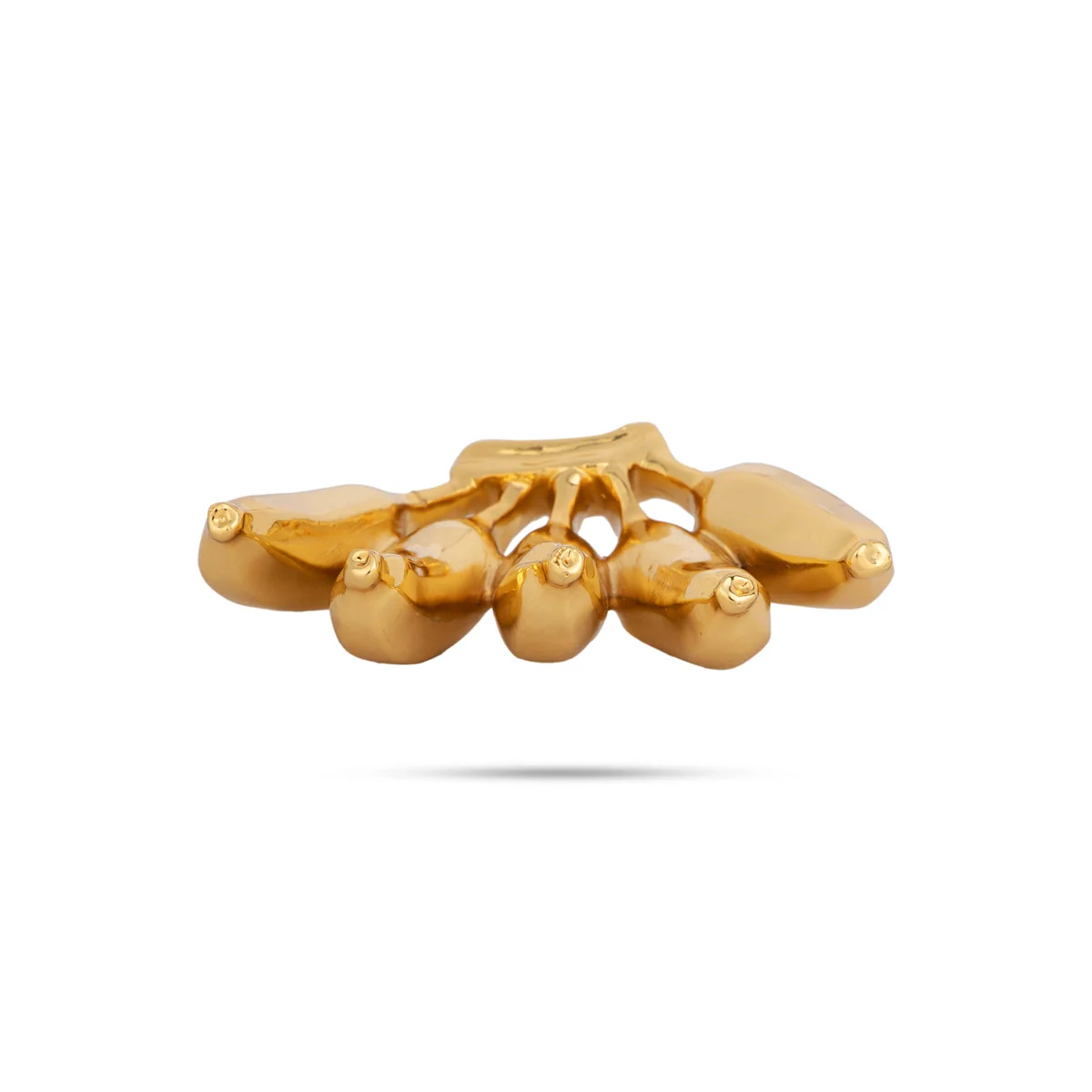 Artificial Banana - 3 x 4 Inches | Metal & Gold Polish Artificial Fruit for Home Decor - Image 3