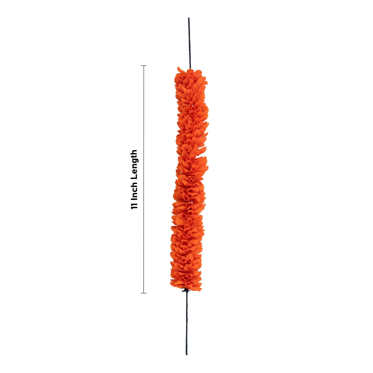 Artificial Flower - 11 Inches | Cloth Flower/ Gajra Flower/ Orange Colour Artificial Flower for Deity Decor - Image 3