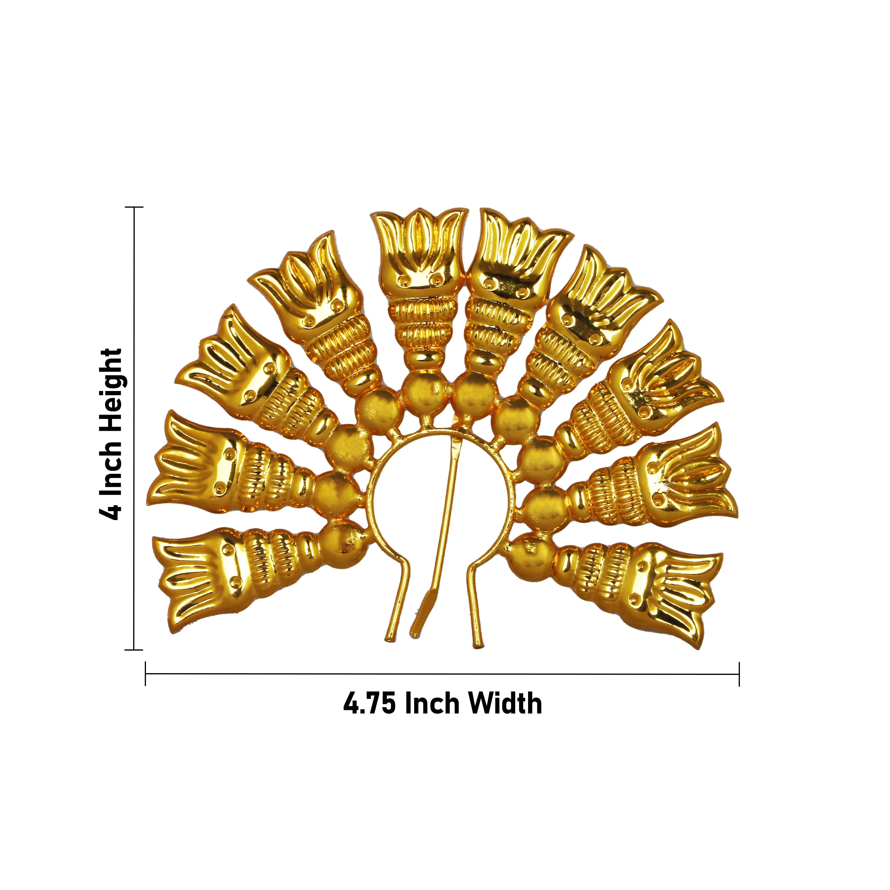 Artificial Flower Arch - 4 x 4.75 Inch | Gold Polish Flower Arch/ Deity Jewellery/ Jewellery for Deity - Image 2