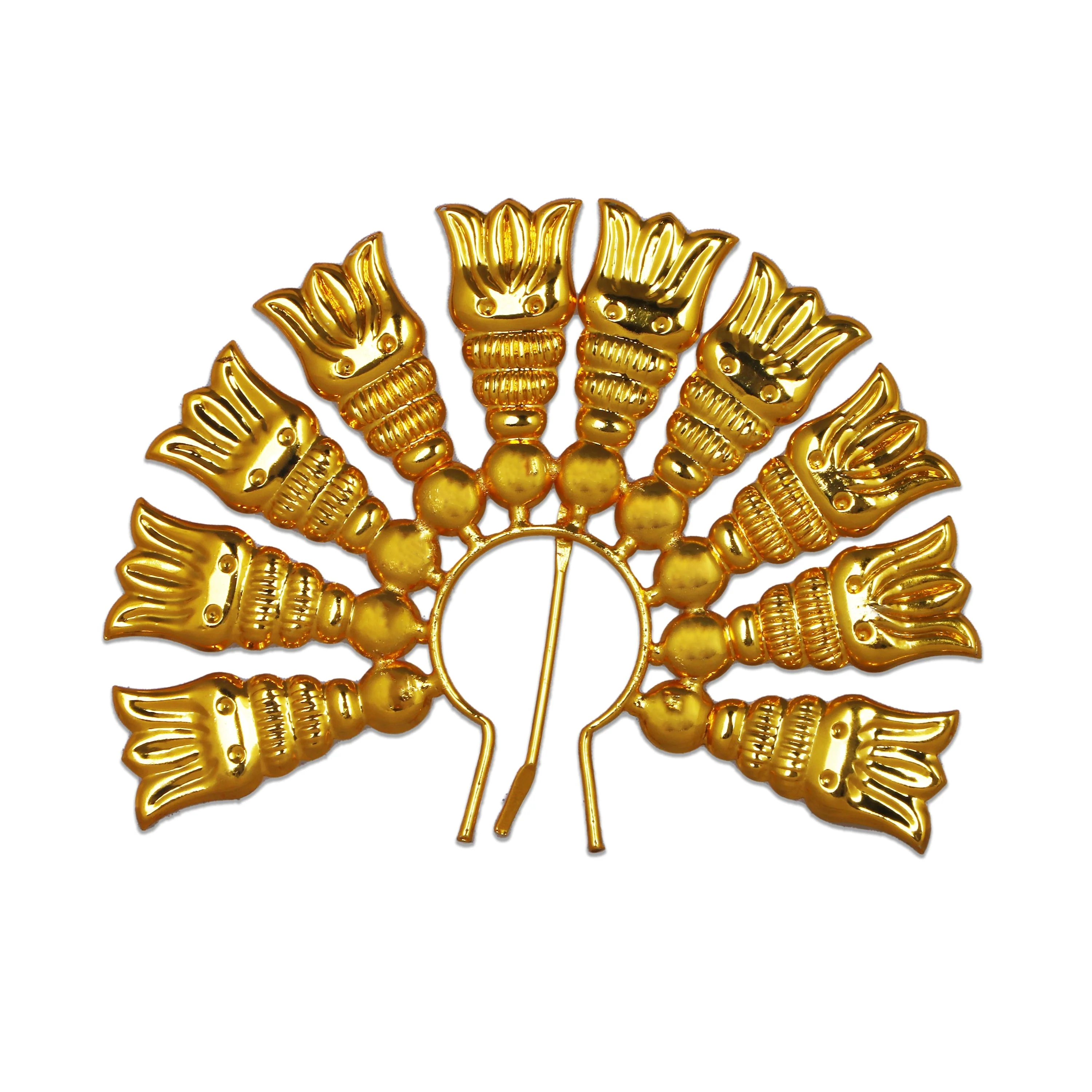 Artificial Flower Arch - 4 x 4.75 Inch | Gold Polish Flower Arch/ Deity Jewellery/ Jewellery for Deity - Image 3