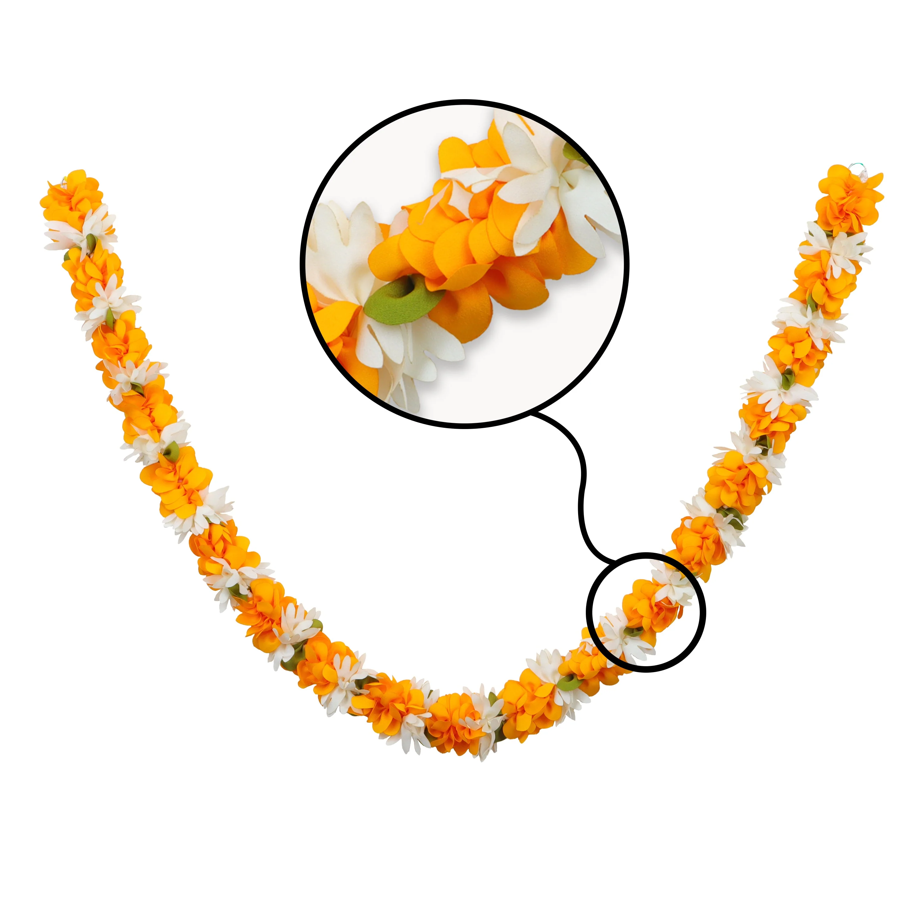 Artificial Flower Garland  - Sharp and Flat |  Artificial Mala/ Flower Toran for Door/ Assorted Colour & Design - Image 2