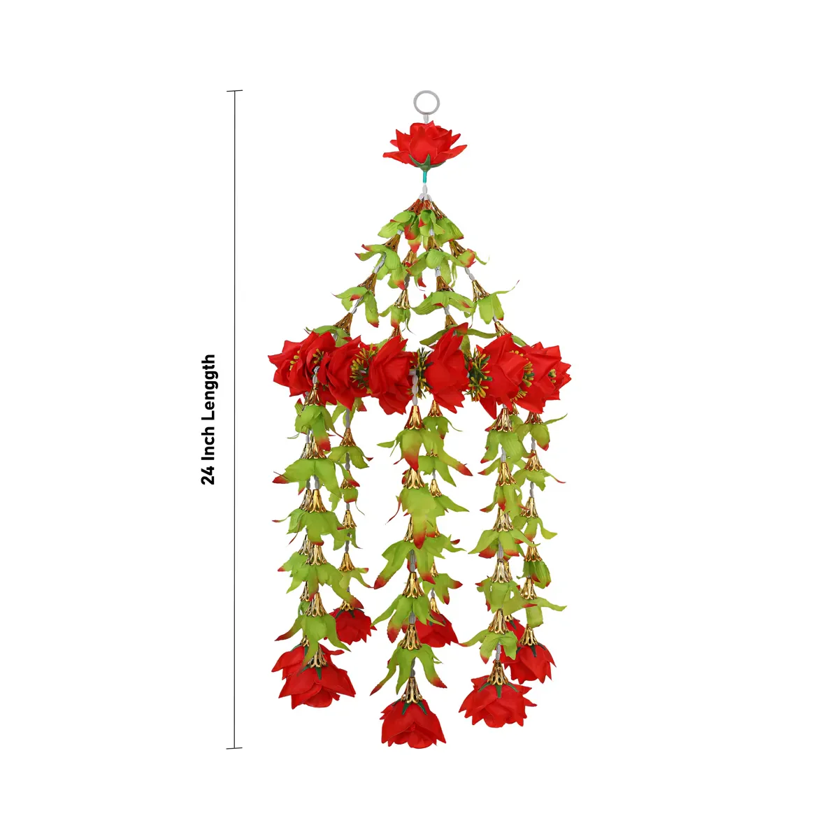 Artificial Flower Hanging - 24 Inches | Rose Design Hanger / Decorative Door & Wall Hanging for Festive Home Decor - Image 3