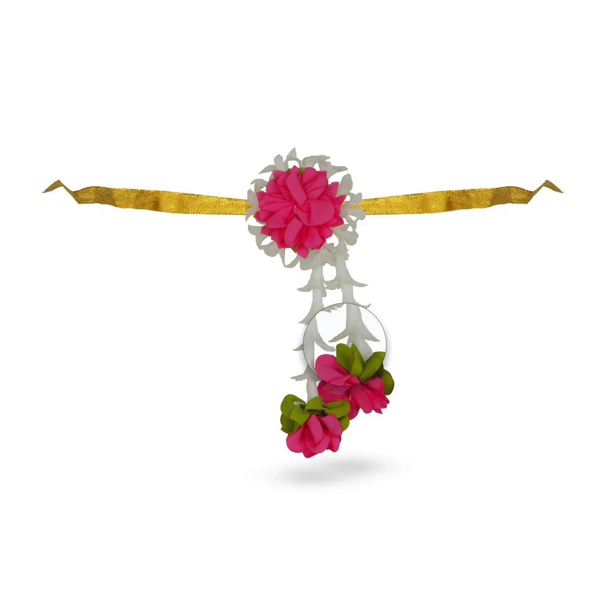 Artificial Flower Set - 7 x 3 Inches | 2 Pcs/ Diya Tying with Tube Roses/ Artificial Gajra - Image 2