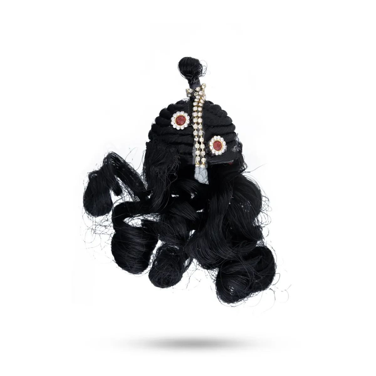 Artificial Hair - 4.5 x 1.25 Inches | Laddu Gopal Hair/Krishna Hair/Stone&Curly Design Synthetic Hair for Deity - Image 2