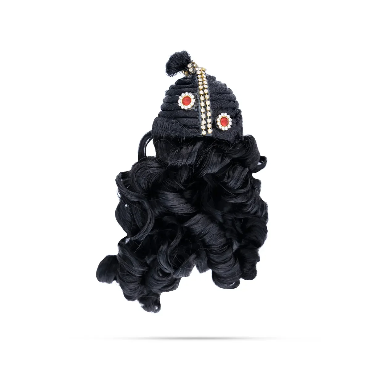 Artificial Hair - 6.5 x 1.5 Inches | Laddu Gopal Hair/Krishna Hair/Stone&Curly Design Synthetic Hair for Deity - Image 3