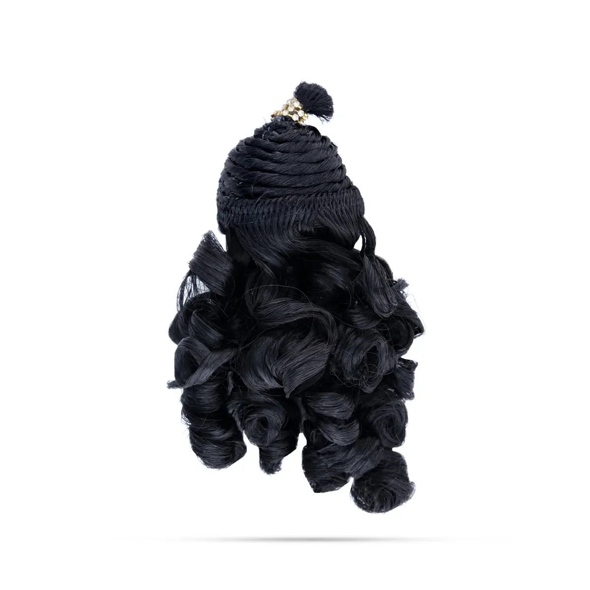 Artificial Hair - 6.5 x 1.5 Inches | Laddu Gopal Hair/Krishna Hair/Stone&Curly Design Synthetic Hair for Deity - Image 4