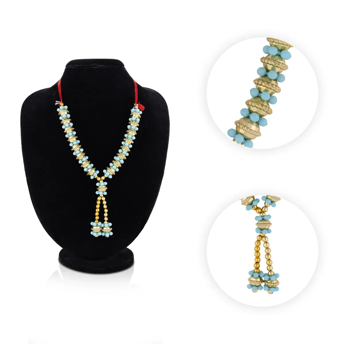 Artificial Mala - 8 Inches | Beaded God Idol Mala/ Decorative Pooja Mala for Deity Decor - Image 3