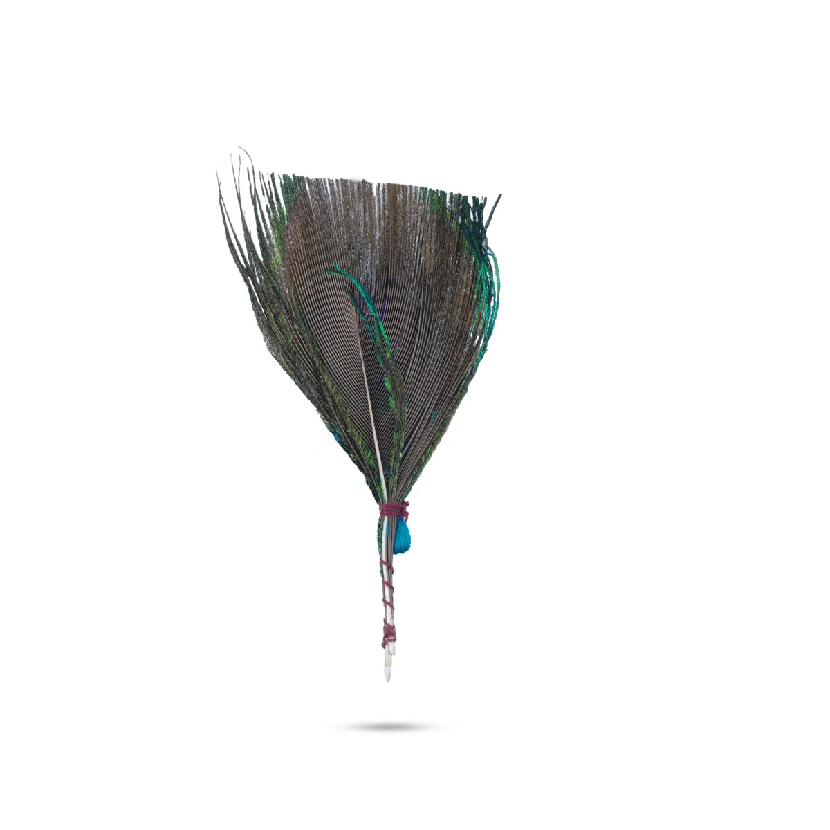 Artificial Peacock Feather- 2 X 1.25 Inches | Mor Pankh/Decorated Mayil Thogai/ Krishna Ji Ka Pankh For Craft - Image 2