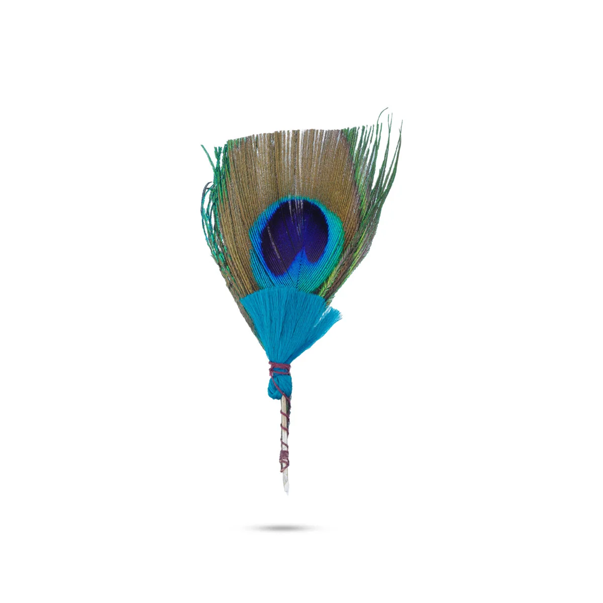 Artificial Peacock Feather- 2 X 1.25 Inches | Mor Pankh/Decorated Mayil Thogai/ Krishna Ji Ka Pankh For Craft - Image 3