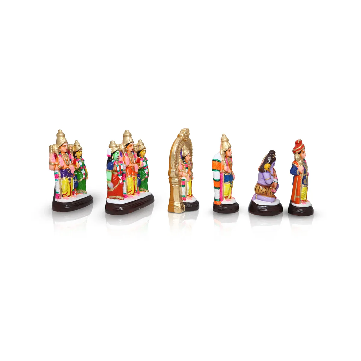 Arupadai Veedu Murugan Clay Golu Bommai Set - 10 x 8 Inches | Giri Golu Doll/ Navaratri Golu Bomma/Gombe/Bommai - Image 3