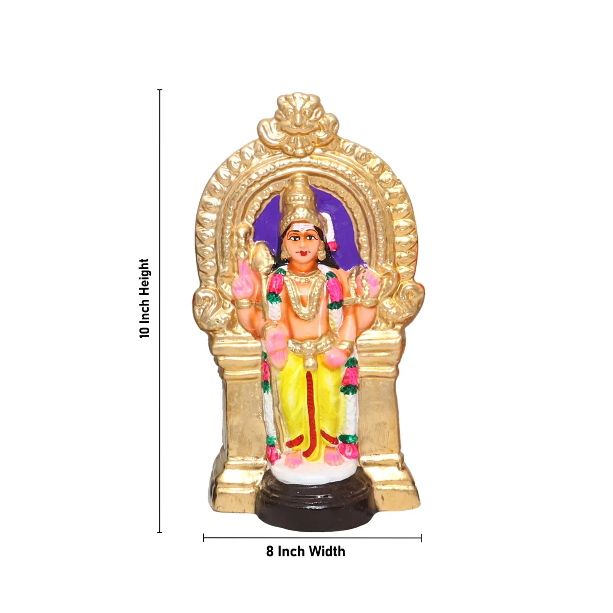 Arupadai Veedu Murugan Clay Golu Bommai Set - 10 x 8 Inches | Giri Golu Doll/ Navaratri Golu Bomma/Gombe/Bommai - Image 5