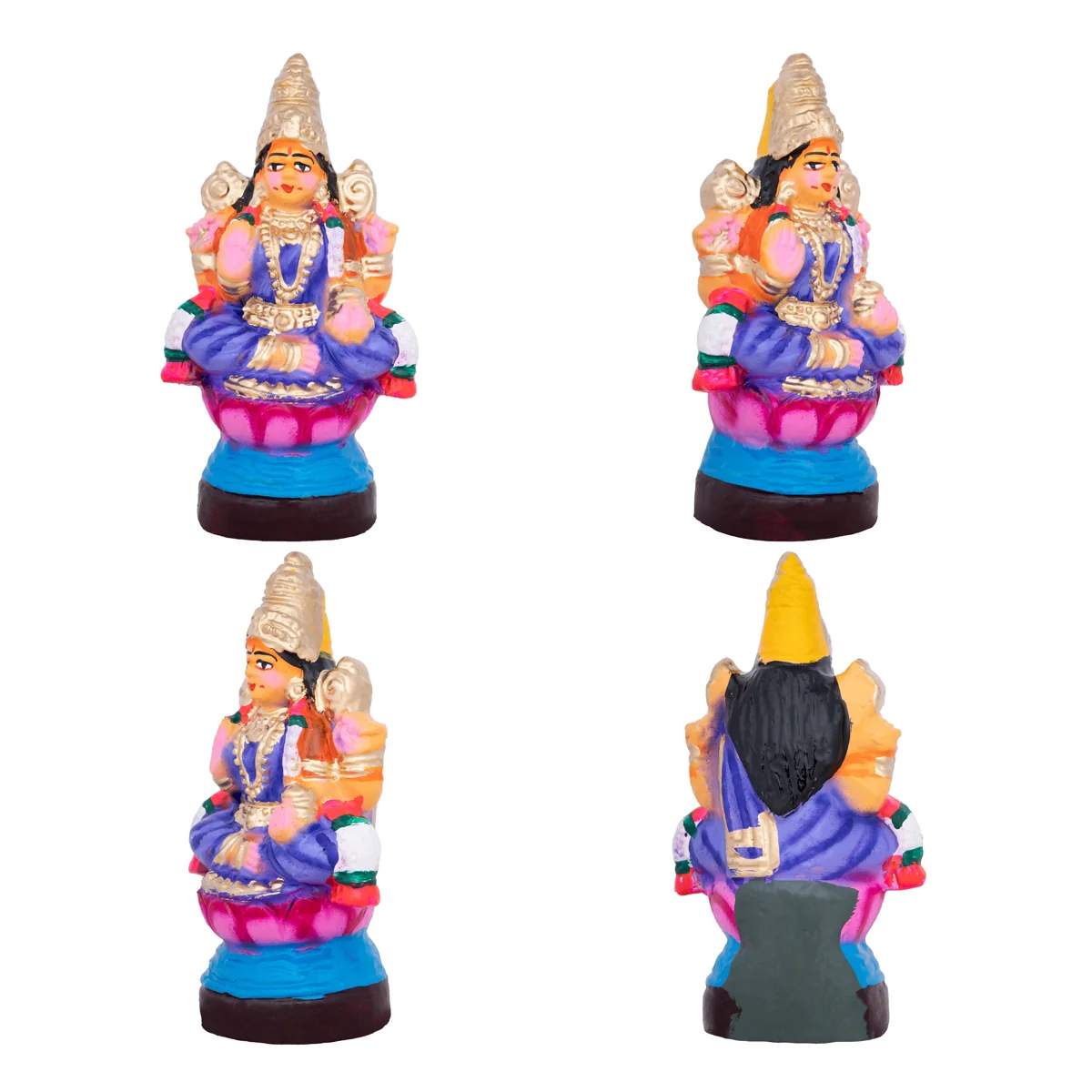 Ashta Lakshmi Clay Golu Bommai Set - 7 x 5 Inches | Giri Golu Doll/ Navaratri Golu Bomma/Gombe/Bommai - Image 10