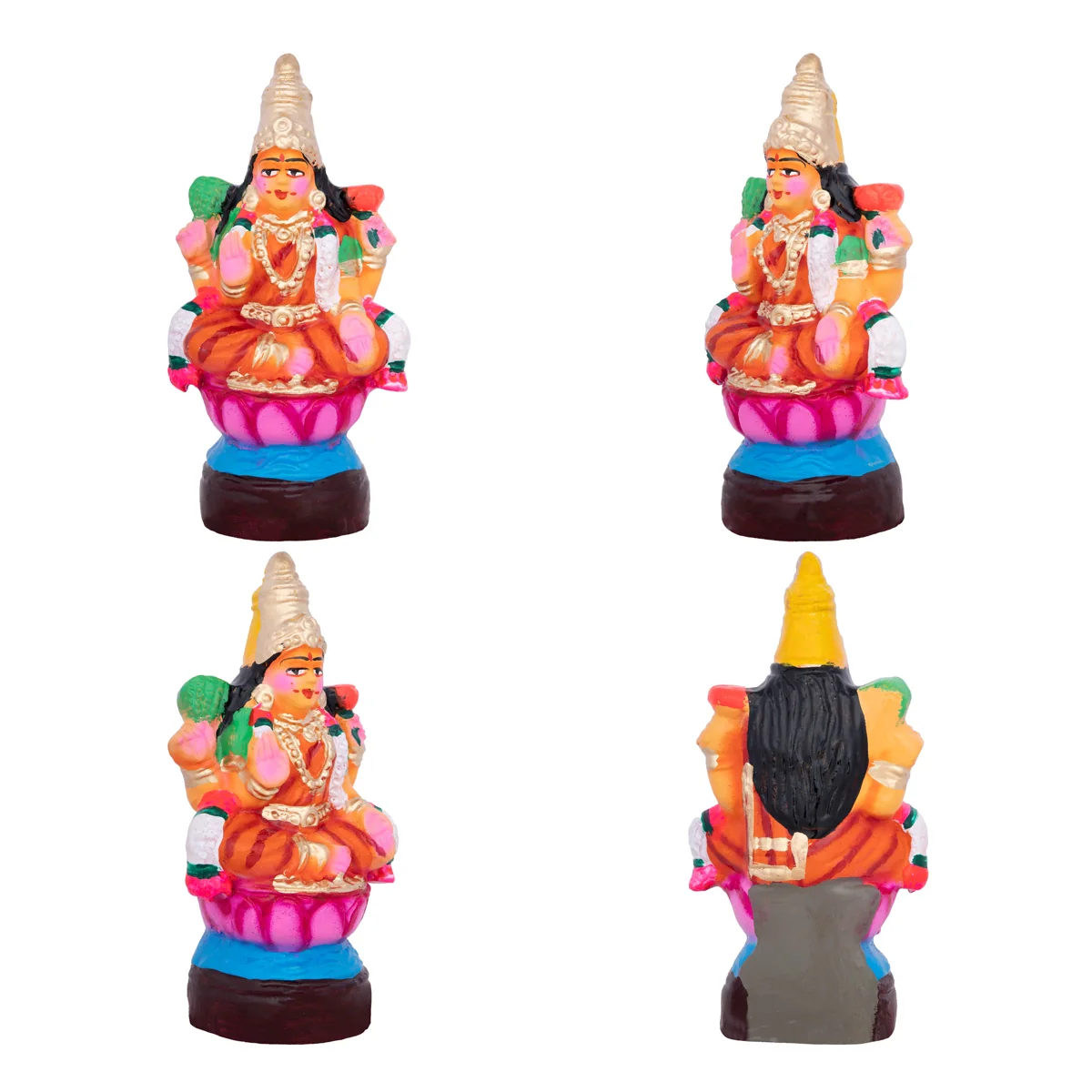 Ashta Lakshmi Clay Golu Bommai Set - 7 x 5 Inches | Giri Golu Doll/ Navaratri Golu Bomma/Gombe/Bommai - Image 2