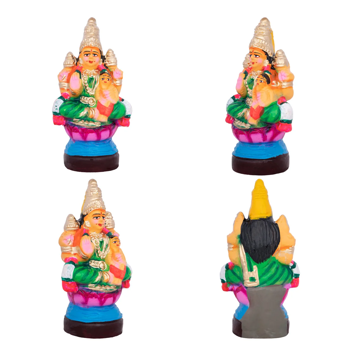 Ashta Lakshmi Clay Golu Bommai Set - 7 x 5 Inches | Giri Golu Doll/ Navaratri Golu Bomma/Gombe/Bommai - Image 3