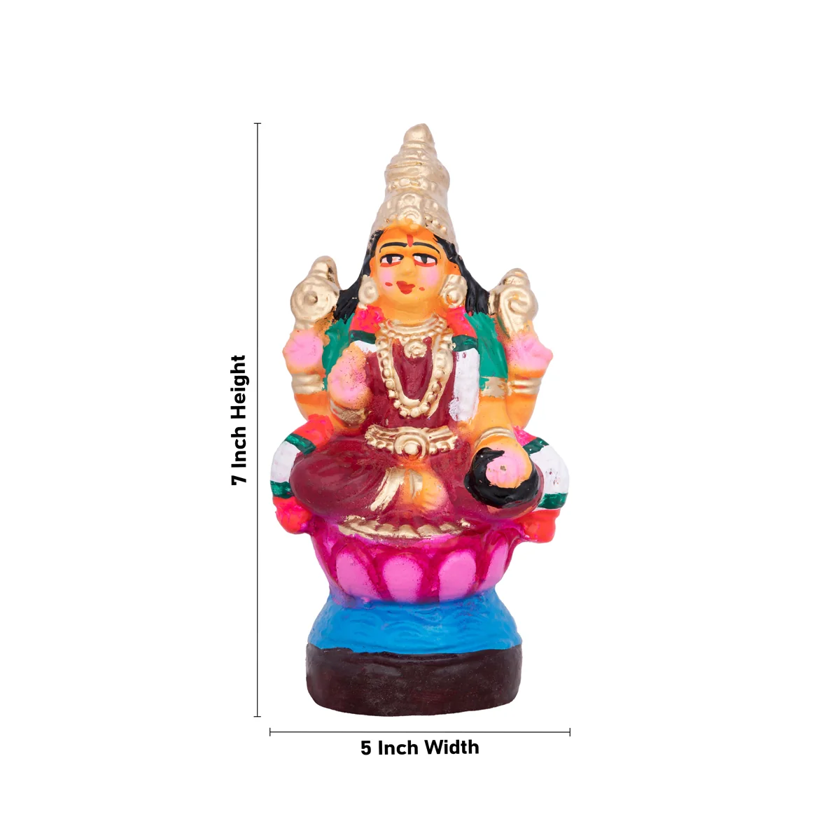 Ashta Lakshmi Clay Golu Bommai Set - 7 x 5 Inches | Giri Golu Doll/ Navaratri Golu Bomma/Gombe/Bommai - Image 4