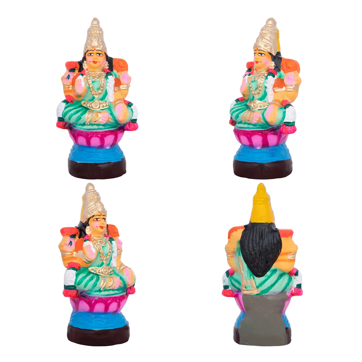 Ashta Lakshmi Clay Golu Bommai Set - 7 x 5 Inches | Giri Golu Doll/ Navaratri Golu Bomma/Gombe/Bommai - Image 5