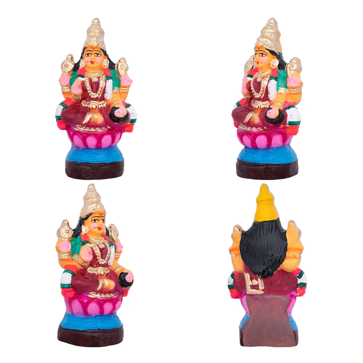 Ashta Lakshmi Clay Golu Bommai Set - 7 x 5 Inches | Giri Golu Doll/ Navaratri Golu Bomma/Gombe/Bommai - Image 6