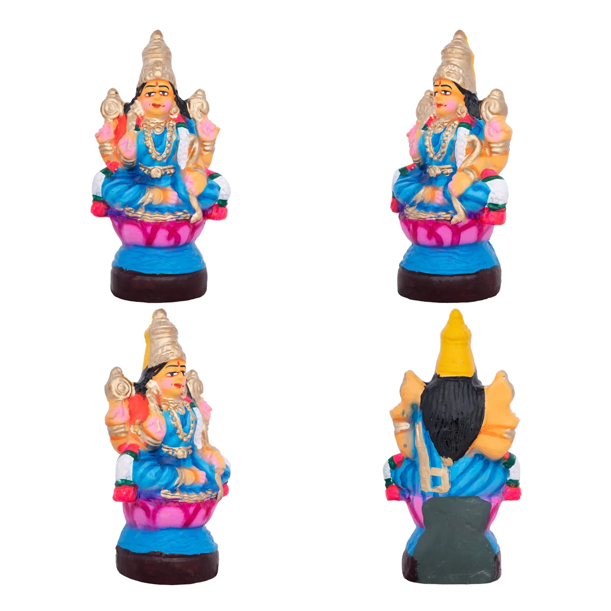 Ashta Lakshmi Clay Golu Bommai Set - 7 x 5 Inches | Giri Golu Doll/ Navaratri Golu Bomma/Gombe/Bommai - Image 9