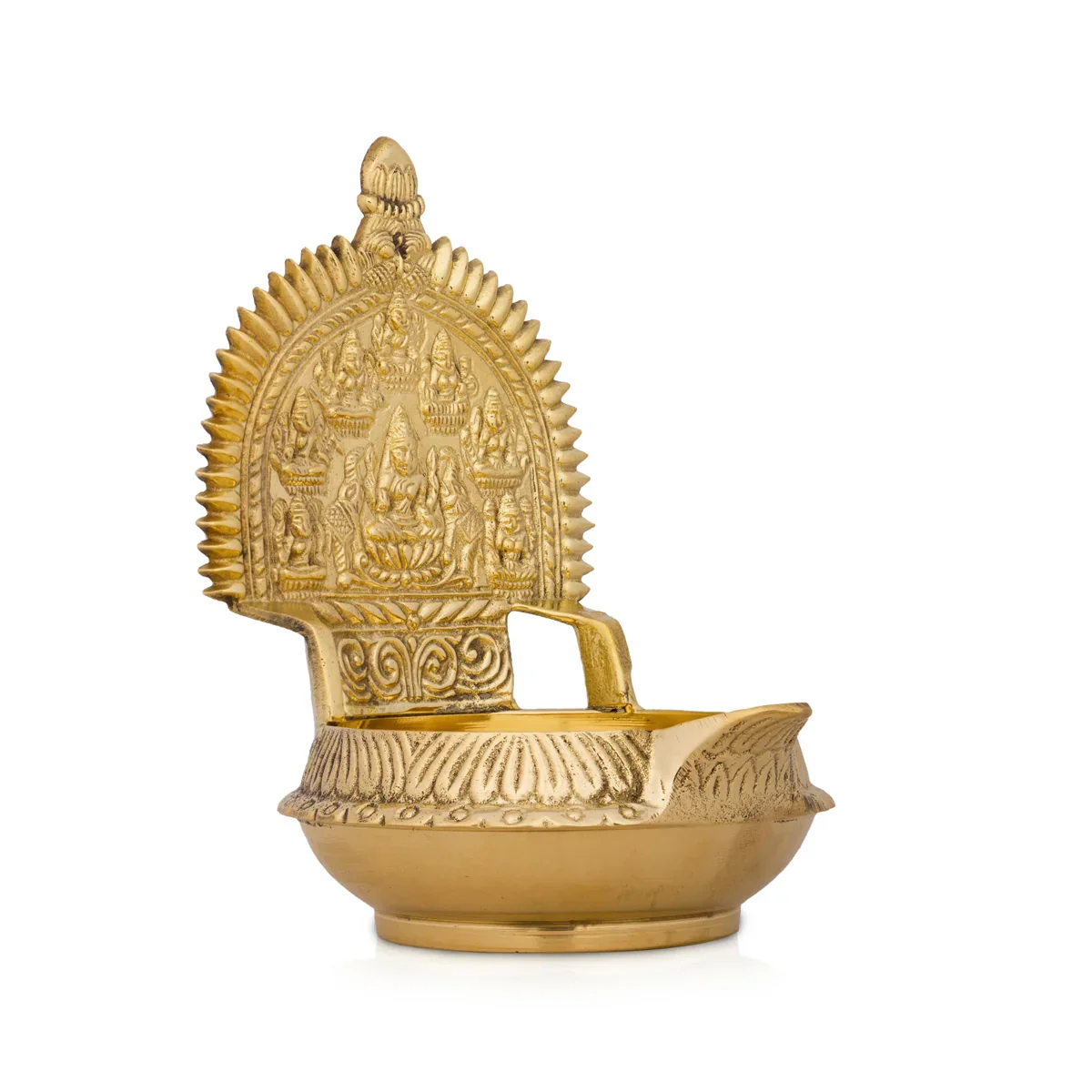 Ashta Lakshmi Kuber Deepam - 6 x 3.5 Inches | Brass Kamakshi Vilakku for Pooja/ 420 Gms Approx - Image 4