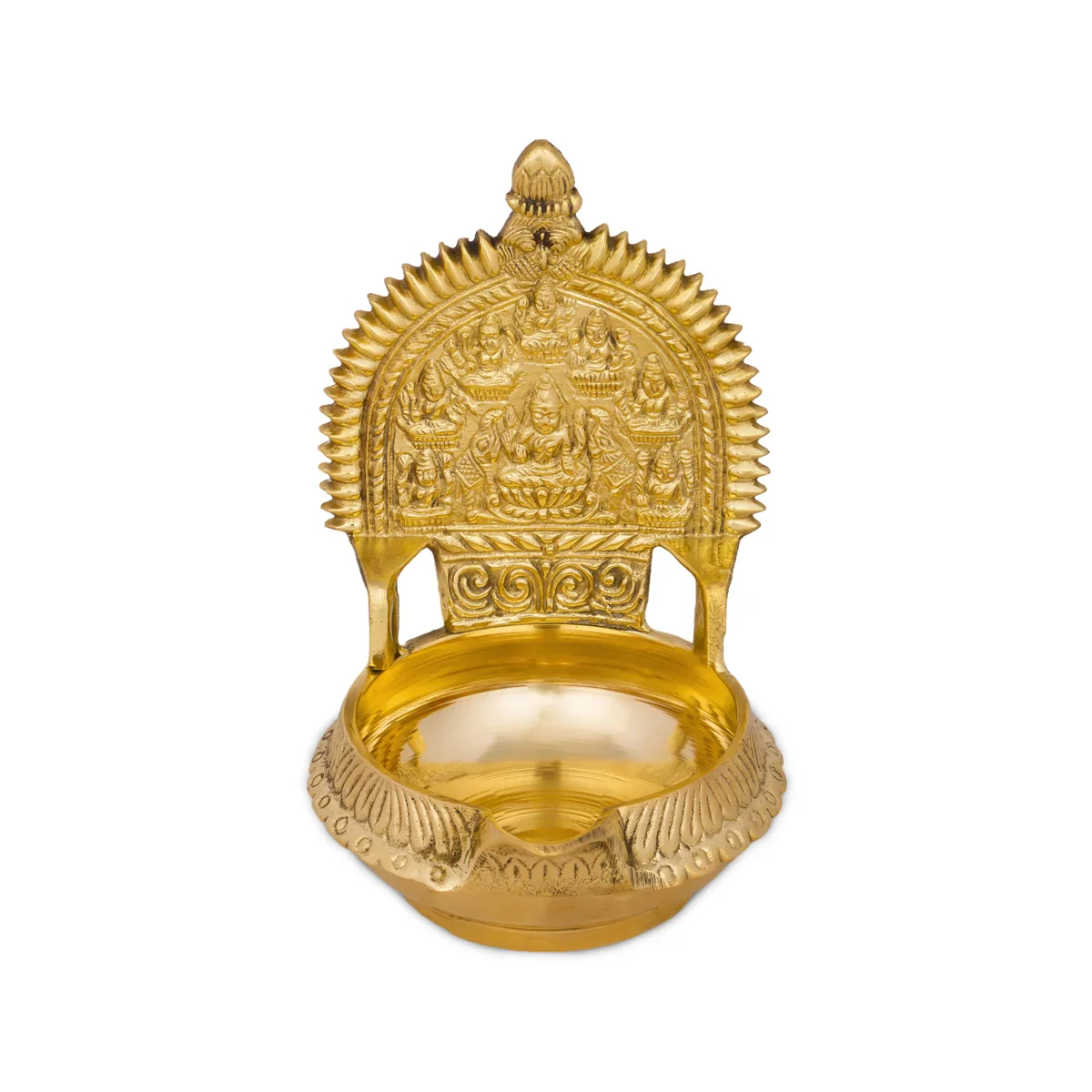 Ashta Lakshmi Kuber Deepam - 6 x 3.5 Inches | Brass Kamakshi Vilakku for Pooja/ 420 Gms Approx - Image 6