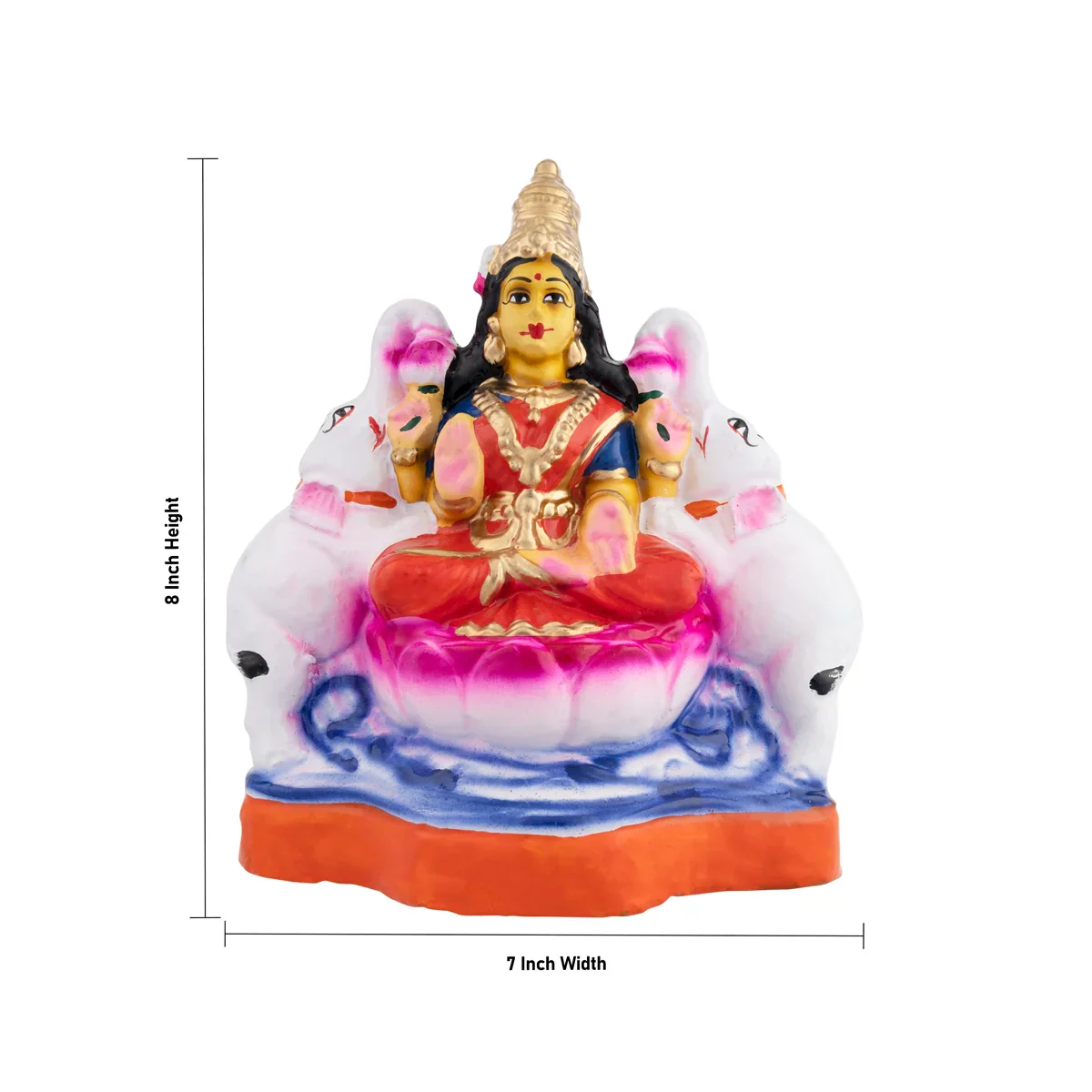 Ashta Lakshmi Clay Golu Bommai Set - 8 x 7 Inches | Giri Golu Doll/ Navaratri Golu Bomma/Gombe/Bommai - Image 10